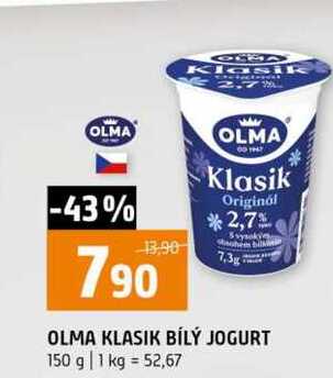OLMA KLASIK BÍLÝ JOGURT 150 g