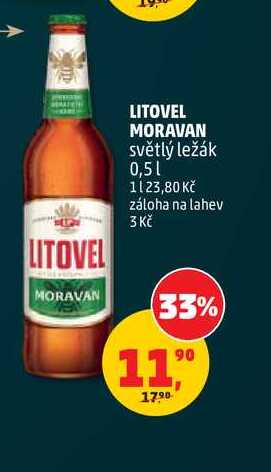 LITOVEL MORAVAN světlý ležák, 0,5 l