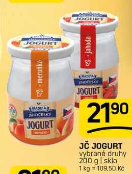JČ JOGURT vybrané druhy 200 g | sklo