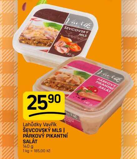 ŠEVCOVSKÝ MLS | PÁRKOVÝ PIKANTNÍ SALÁT 140g