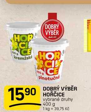DOBRÝ VÝBĚR HOŘČICE vybrané druhy 400 g
