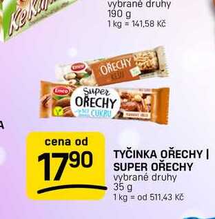 TYČINKA OŘECHY | SUPER OŘECHY vybrané druhy 35 g