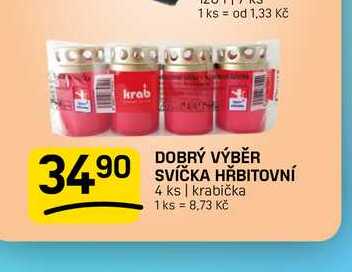 DOBRÝ VÝBĚR SVÍČKA HŘBITOVNÍ 4 ks | krabička 