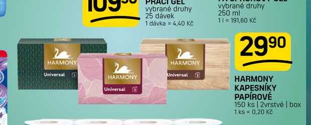 HARMONY KAPESNÍKY PAPÍROVÉ 150 ks | 2vrstvé I box FLOP