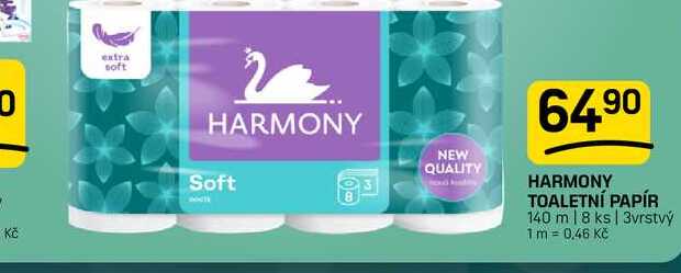 HARMONY TOALETNÍ PAPÍR 140 m | 8 ks | 3vrstvý FLOP