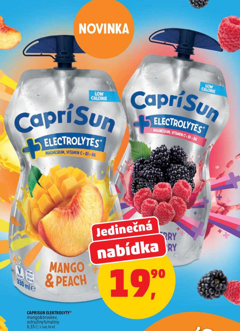 CAPRISUN ELEKTROLYTY mango&broskev, 0,33 l