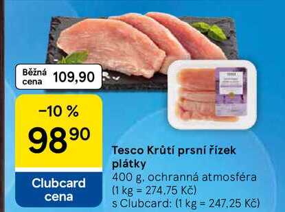 Tesco Krůtí prsní řízek plátky, 400 g