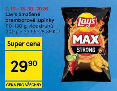 Lay's Smažené bramborové lupínky, 110-130 g 