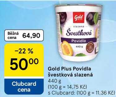 Gold Plus Povidla švestková slazená, 440 g