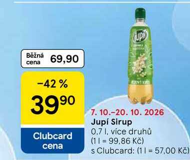 Jupí Sirup, 0.7 l, více druhů