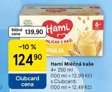 Hami Mléčná kaše, 4x 250 ml Tesco