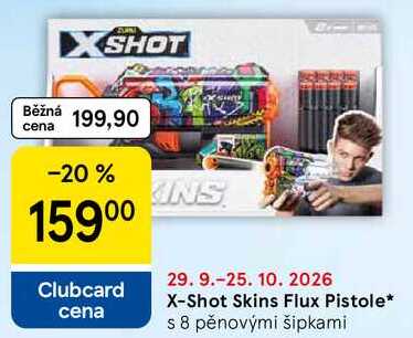 X-Shot Skins Flux Pistole, s 8 pěnovými šipkami Tesco