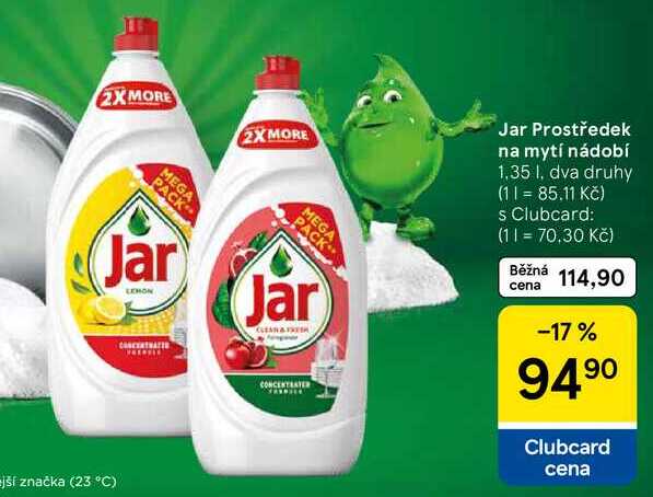 Jar Prostředek na mytí nádobí, 1,35 l Tesco
