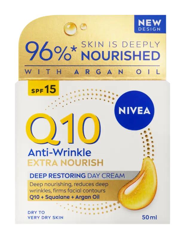 NIVEA Výživný denní krém proti vráskám Q10 Power SPF 15, 50 ml ROSSMANN