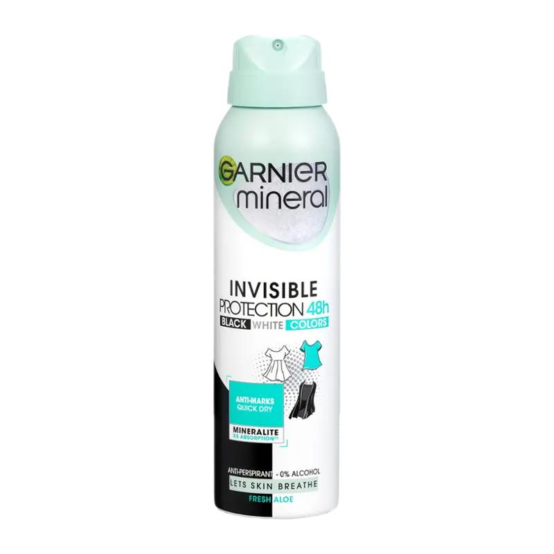 Garnier Antiperspirant sprej pro ženy Invisible Black White Color Fresh Aloe, 150 ml ROSSMANN