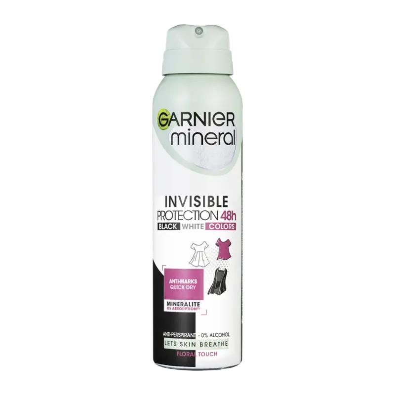 Garnier Antiperspirant sprej pro ženy Invisible Black White Color 48h Floral Touch, 150 ml ROSSMANN