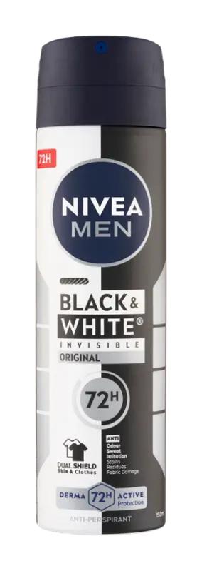 NIVEA Men Antiperspirant sprej pro muže Black & White Invisible Original, 150 ml ROSSMANN