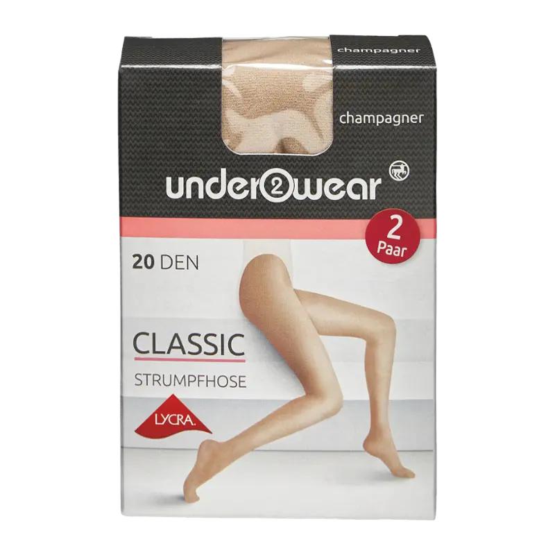 Under2wear Punčochové kalhoty 2pack champagne 20 DEN, 2 ks ROSSMANN