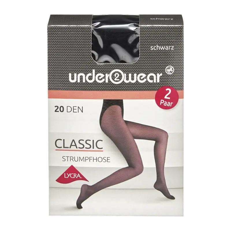 Under2wear Punčochy 2pack černé 20 DEN vel. L, 2 ks ROSSMANN
