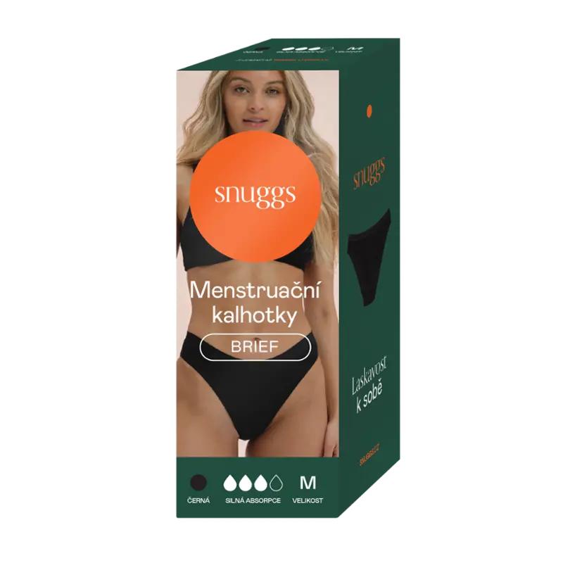 Snuggs Menstruační kalhotky Brief pro silnou menstruaci, černé, 1 ks ROSSMANN