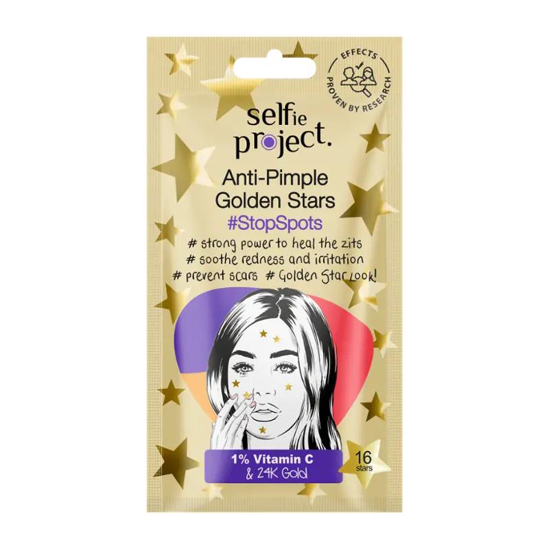 Selfie Project Náplasti proti akné Golden Stars, 16 ks