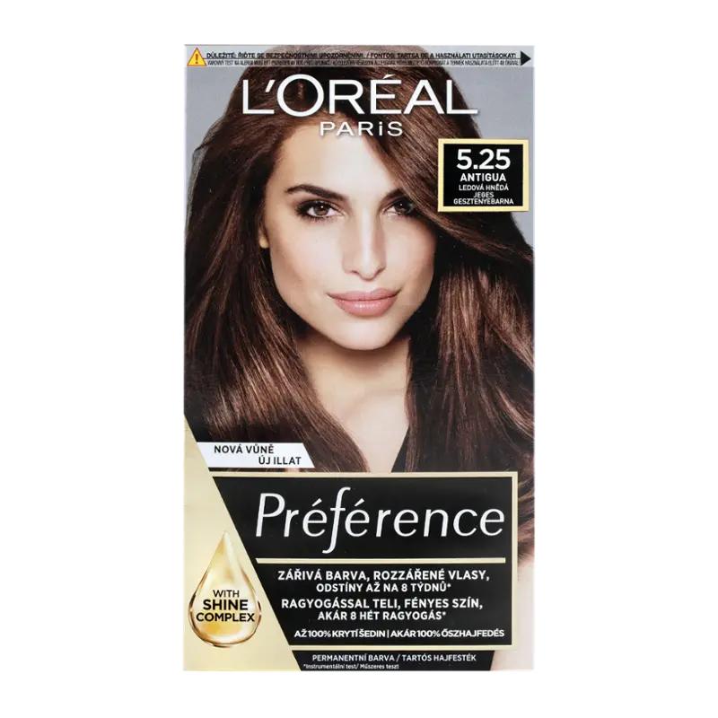 L'Oréal Barva na vlasy Preference 5.25 Antigua ledová hnědá, 1 ks ROSSMANN