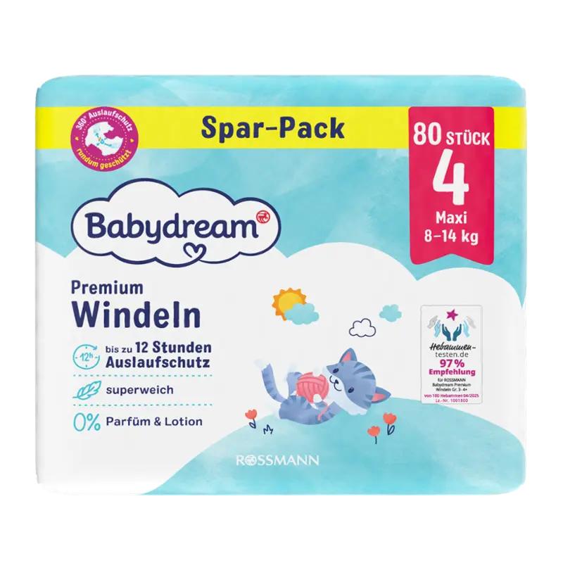 Babydream Pleny Premium Maxi, 8–14 kg, vel. 4, Jumbo-Pack, 80 ks ROSSMANN