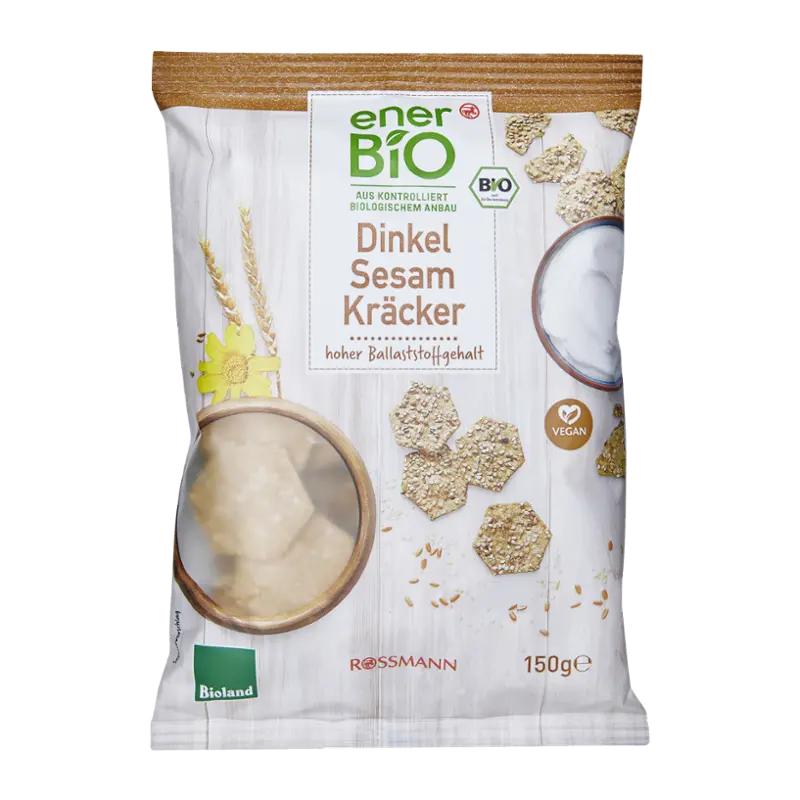 enerBiO Špaldové krekry se sezamem, 150 g