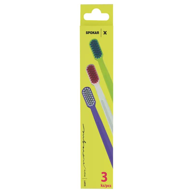Spokar Zubní kartáčky X Soft 3 ks, 3 ks ROSSMANN