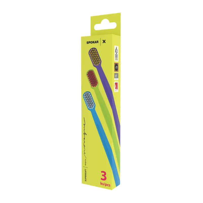 Spokar Zubní kartáčky X Super soft 3 ks, 3 ks ROSSMANN