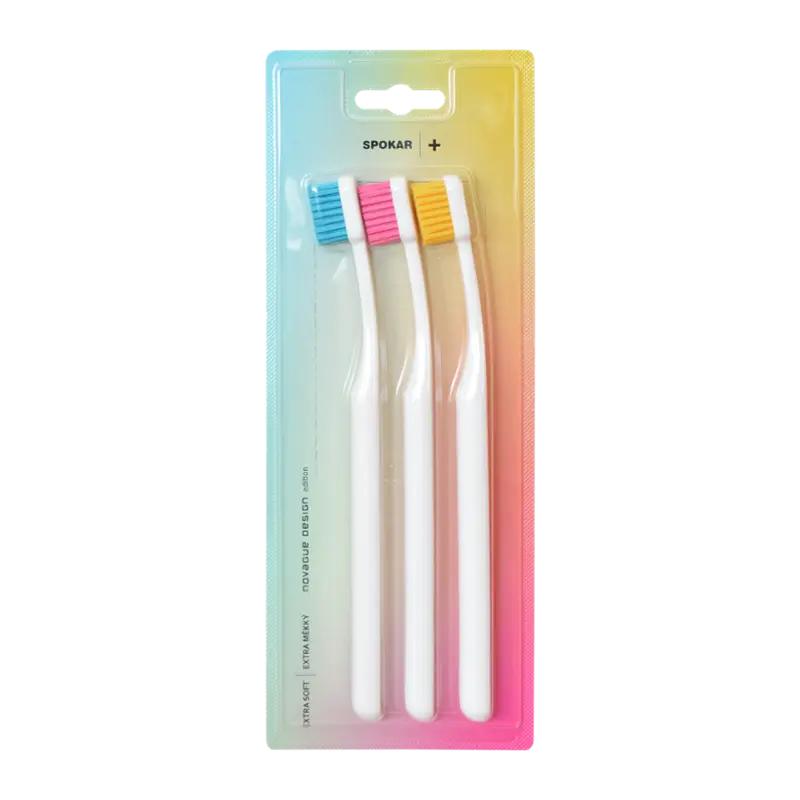 Spokar Zubní kartáčky Plus Extra soft 3 ks, různé druhy, 3 ks ROSSMANN
