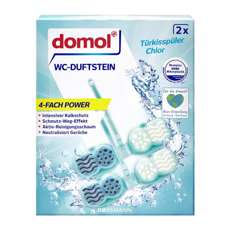 Domol WC blok 4v1 tyrkysový chlór, 96 g ROSSMANN