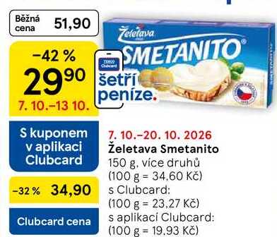 Želetava Smetanito, 150 g, více druhů