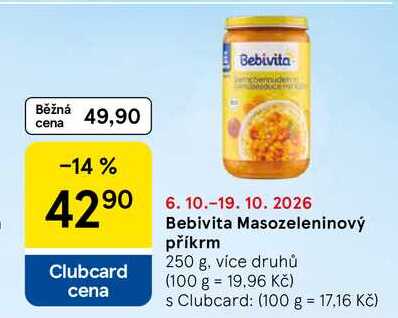 Bebivita masozeleninový příkrm, 250 g Tesco