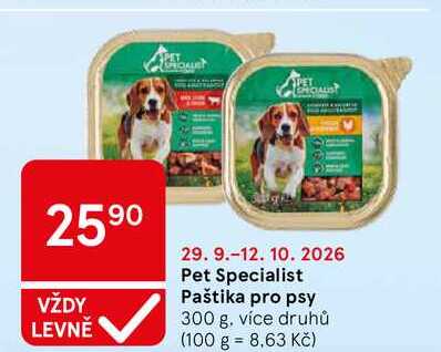 Pet Specialist Paštika pro psy, 300 g, více druhů 