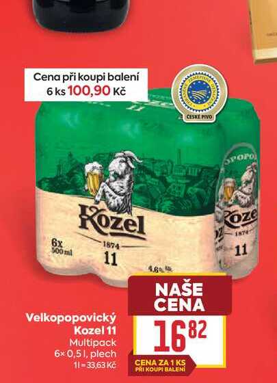 Velkopopovický Kozel 11 Multipack 6x 0,51, plech