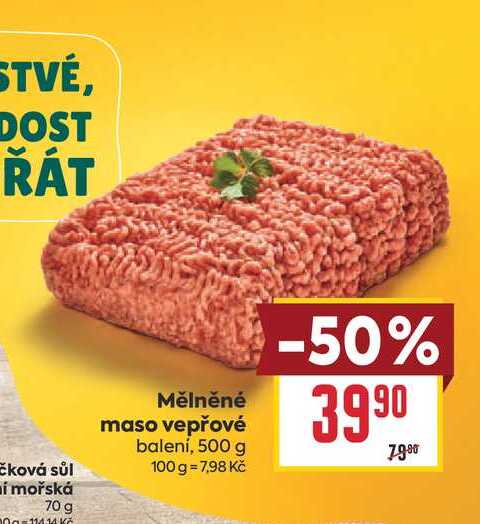 Mělněné maso vepřové balení, 500 g 