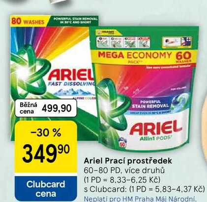 Ariel Prací prostředek, 60-80 PD, více druhů