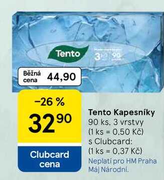 Tento Kapesníky, 90 ks, 3 vrstvy Tesco