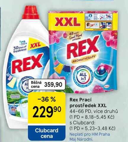 Rex Prací prostředek XXL, 44-66 PD, více druhů Tesco