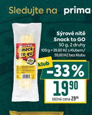 Sýrové nitě Snack to GO 50 g