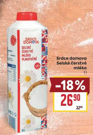 Srdce domova Selské čerstvé mléko 1l