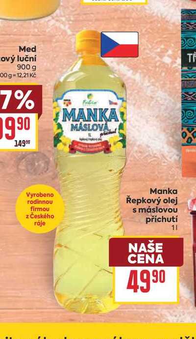 Manka Řepkový olej s máslovou příchutí 1l
