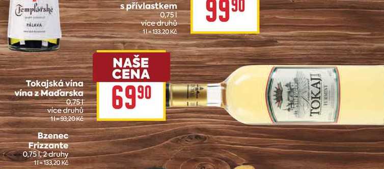 Tokajská vína vína z Maďarska 0,75l