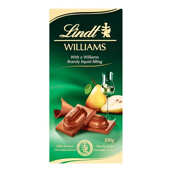 Lindt Mléčná čokoláda s hruškovicí hrušek odrůdy Williams