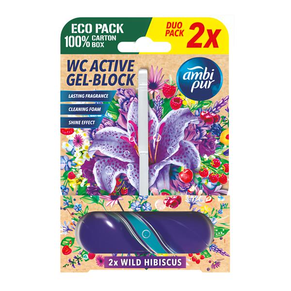 Ambi Pur WC Active gel-blok Divoký ibišek (2x 45 g)