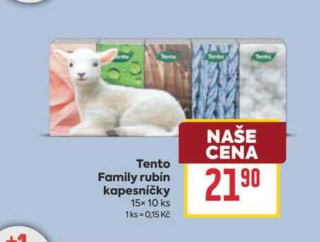 Tento Family rubín kapesníčky 15x10 ks BILLA