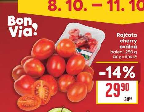 Rajčata cherry oválná balení, 250 g 