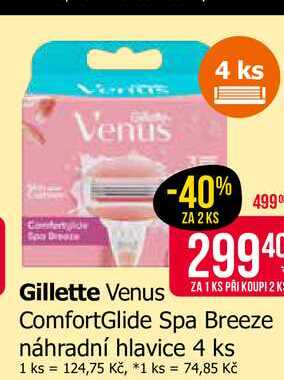Gillette Venus ComfortGlide Spa Breeze náhradní hlavice 4 ks Teta drogerie