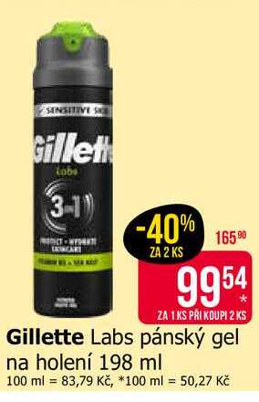Gillette Labs pánský gel na holení 198 ml Teta drogerie